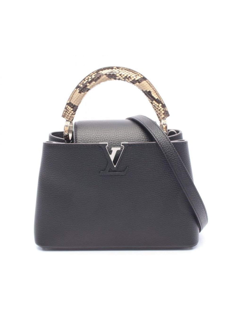 Louis Vuitton Handbag Capucines BB Noir 2-Way Exotic Leather